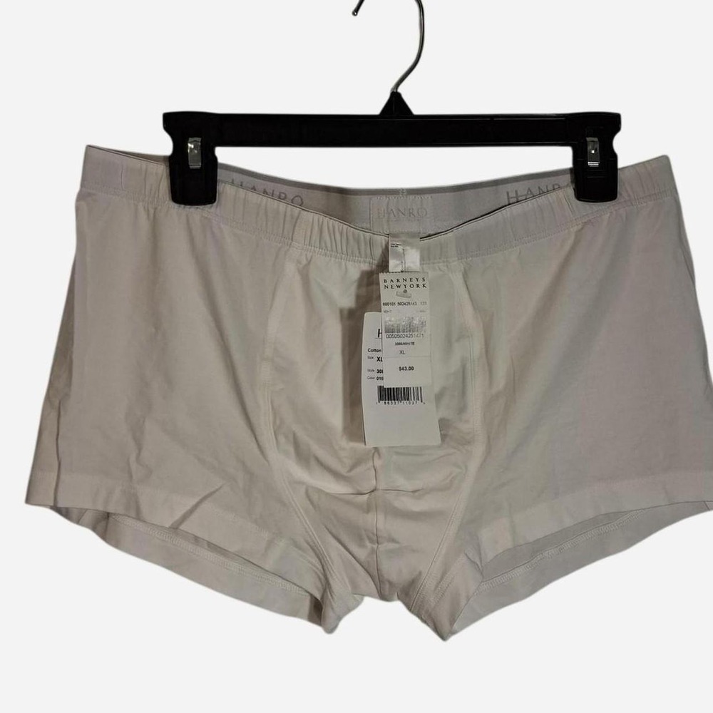 Mens HANRO bright white superior cotton boxer shorts from Barneys of NY